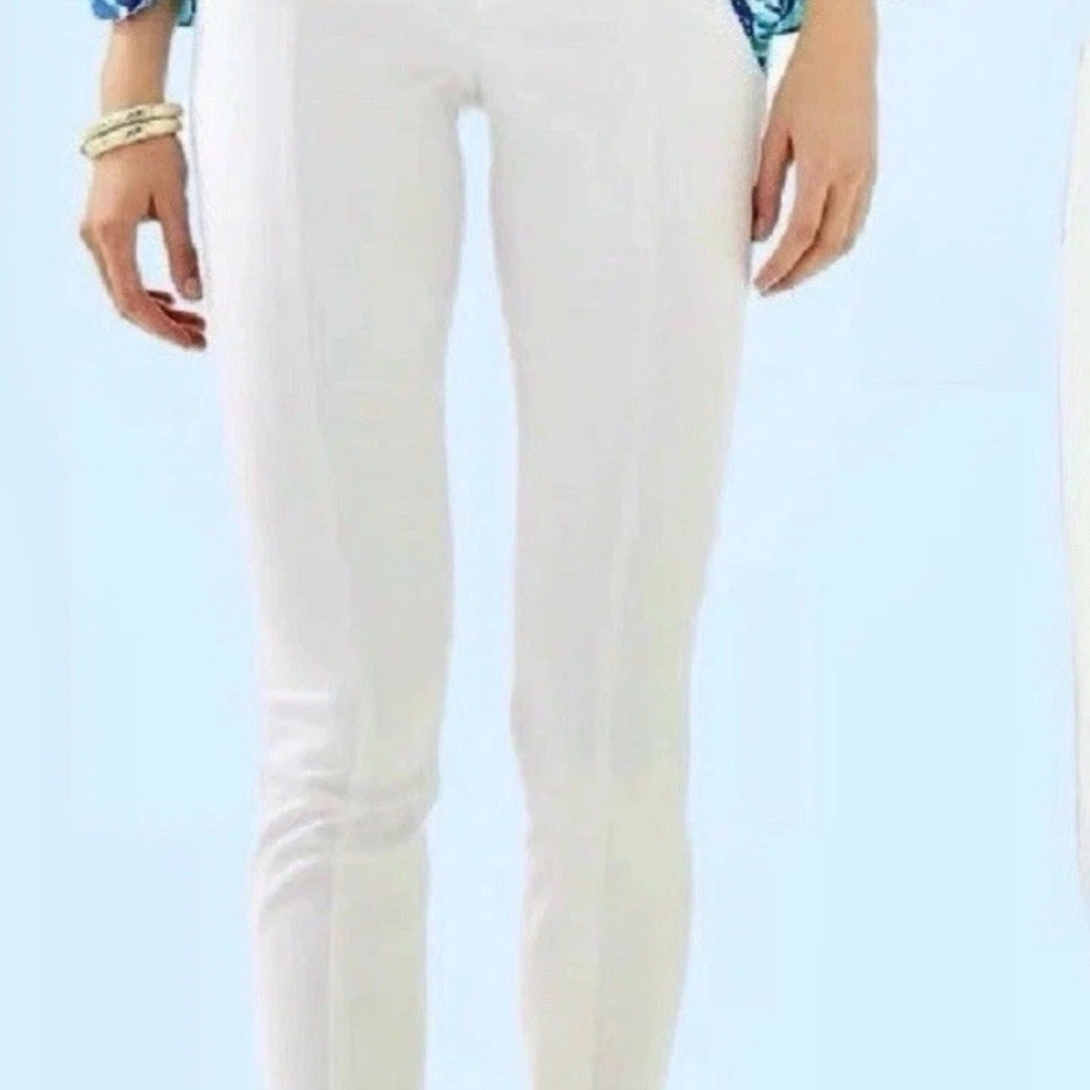 Lilly Pulitzer Chantal Off White Dinner Pants 8 medium New NWT Coconut Stretch